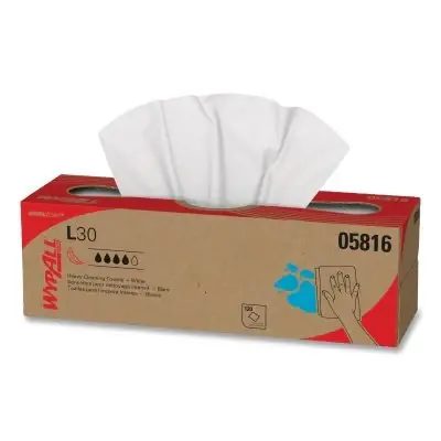 Last Chance Kimberly-Clark Professional 5816 WypAll L30 Wipers White 120 Sheets Pop-Up Box 6 Box per Case