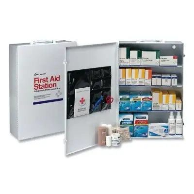 Grab Now First Aid Only 6175 4-Shelf Industrial First Aid Station Steel Case Wall Mount