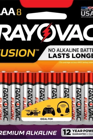 Rayovac 824-8TFUSK AAA Batteries Fusion Premium Alkaline 8 Pack Crafted