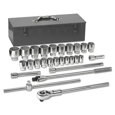 GEARWRENCH 80880 27 Piece Surface Drive Socket Sets With 24 Tooth Ratchet 1/2 in 12 Point Last Chance