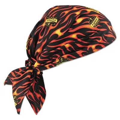Ergodyne 12341 Chill-Its 6700 Evaporative Cooling Bandanas, 8 in X 13 in, Flames Latest