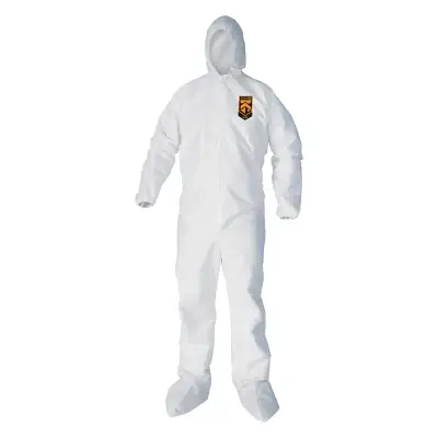 Last Chance KLEENGUARD 44323 A40 Liquid Particle Protection Coveralls Large White