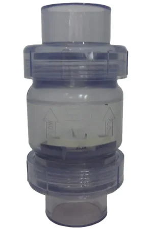 Certified Spears S1780C15 1 Inch Clear PVC Spring Check Valve - Check Valve With 1/2 Lb Spring (Slip x Slip)