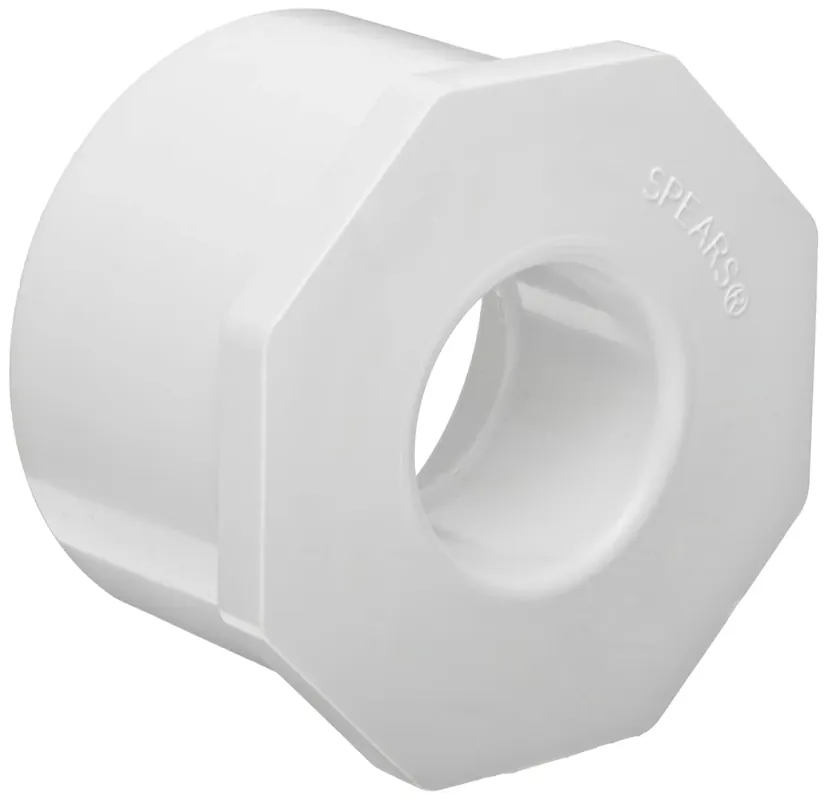 Spears 437-131 PVC Pipe Fitting Bushing Schedule 40 White 1 Spigot x 3/4 Socket Free Returns