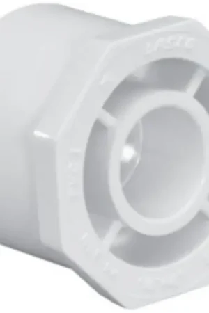 Bargain Spears 437-209 SCH 40 White PVC Flush Style Bushing 1-1/2 x 1/2 Spigot x Socket