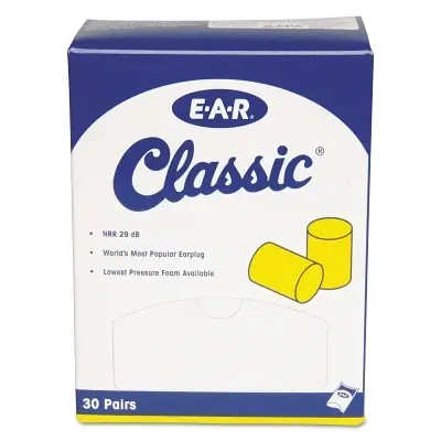 3M 7000127206 E-A-R Classic Foam Earplugs Uncorded Pillow Pack 30 Pairs Budget