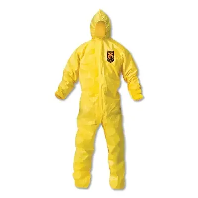 Limited Offer Kimberly-Clark Professional 9816 KleenGuard A70 Chemical Splash Protection Coveralls Yellow 3XL Hood