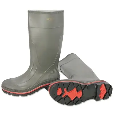 Servus 75102-120 Pro Knee-Length PVC Boot with Plain Toe Size 12 15 in H Gray Red Black Mega Sale