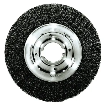 Weiler 6120 Medium-Face Crimped Wire Wheel 8 inches diameter x 1 inch width 0.014 inches Steel Wire 4500 RPM Buy Today