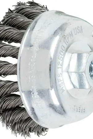 Buy Online Pferd 82522 Single Row Power Knot Cup Wire Brush 4 Inch 5/8-11 Thread 9000 RPM