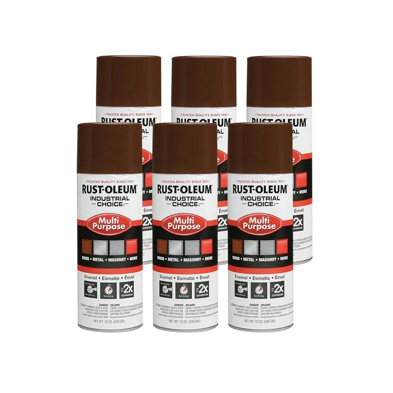 Special Offer Rust-Oleum 1674830 Industrial Choice 1600 System Multi-Purpose Spray Paint 12 oz Leather Brown 6 Pack
