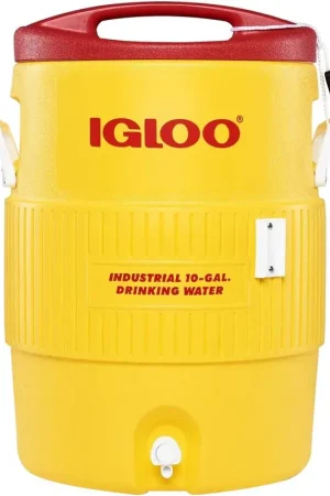 Igloo 48154 Industrial Beverage Cooler 10-Gallon Yellow/Red/White Seasonal Sale
