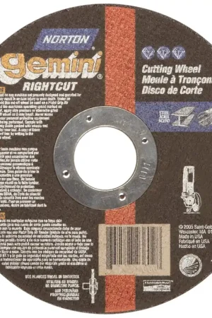 Big Sale Norton 66252912626 Gemini RightCut Right Angle Cut-Off Wheel, Type 27, 7 Inch Diameter, 0.060-Thick
