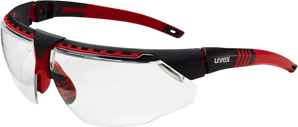 Free Returns Honeywell S2860HS Safety Glasses Red Frame with Clear Lens & HydroShield Anti-Fog Coating