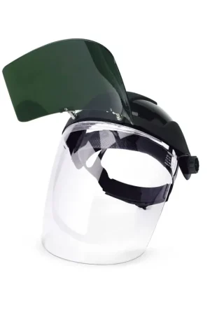 While Supplies Last Sellstrom S32151 DP4 Series Multi-Purpose Faceshield, Flip-Up IR Window & Ratcheting Headgear, AF/Clear, Shade 5 IR, 9 in H x 12.125 in L