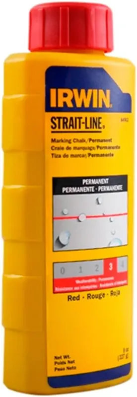 Crafted IRWIN 64902 Tools STRAIT-LINE Permanent Marking Chalk 8-ounce Red