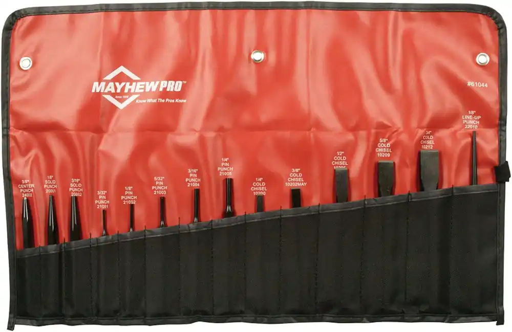 Mayhew 61044 Punch and Chisel Kit 14-Piece Black Discount