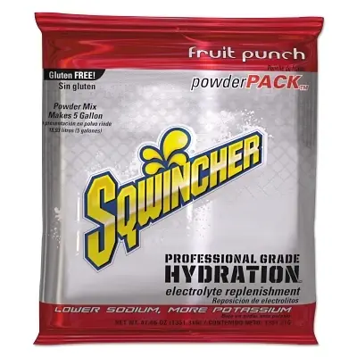 Sqwincher 159016405 Powder Packs Fruit Punch 47.66 oz Pack Yields 5 gal Authentic