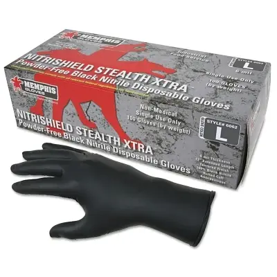 Grab Now MCR Safety 6062L Nitrile Disposable Gloves NitriShield Stealth Xtra (100 EA) REPLACEMENT MPN