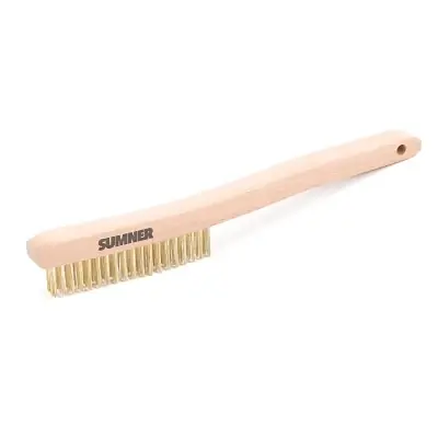 Get Yours Sumner 781632 Brass Wire Scratch Brush 13.8 Inches 19 Rows Brass Bristle Curved Wood Handle