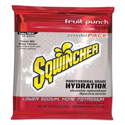 Sqwincher 159016005 Powder Packs Fruit Punch 9.53 oz Yields 1 gal One Day Deal