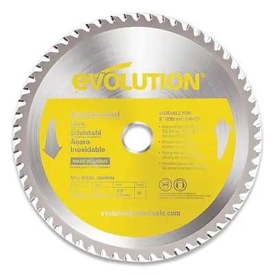 Authentic Evolution 230BLADE-SSN Metal-Cutting Saw Blades 9 Inch Diameter 1 Inch Arbor Stainless Steel
