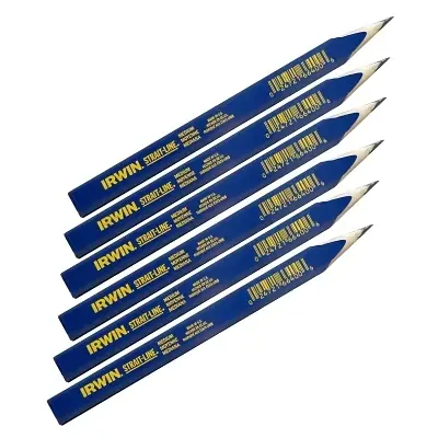 Fresh Stock IRWIN 66400 Carpenter Pencils Medium 7 in 6 per set