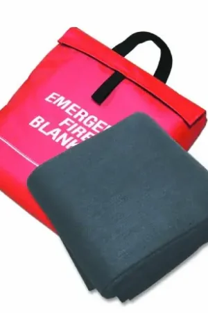 Markdown Sellstrom S97453 High Temperature Resistant Carbon Fiber Felt Emergency Fire Blanket 6 x 5 Black
