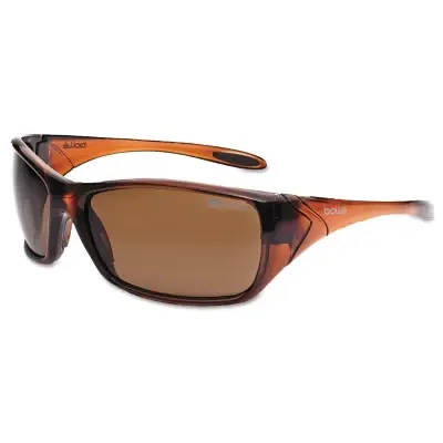 BOLLE SAFETY 40153 Voodoo Safety Glasses Polarized Anti-Fog Anti-Scratch Brown Frame Holiday Sale