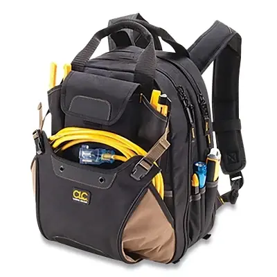 Premium CLC Custom Leather Craft 1134 Deluxe Tool Backpack 44 Compartments 16 in H x 14 in W