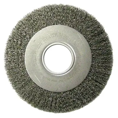 Weiler 6110 Medium-Face Crimped Wire Wheel 8 inches x 1 inch Steel Wire 4500 RPM Time-Limited