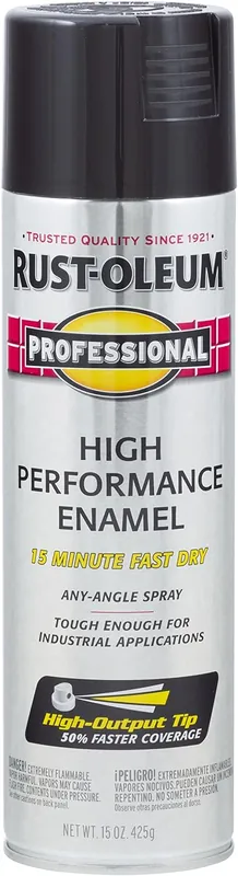 Rust-Oleum 7579838 Professional High Performance Enamel Spray Paint 15 Oz Gloss Black Final Sale