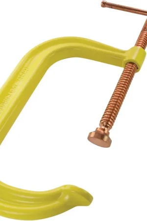 Brand New Bessey CDF408CHV Drop Forged 8 in. x 5 in. Throat Depth Clamp, High Visibility Frame, Copper Plated Spindle
