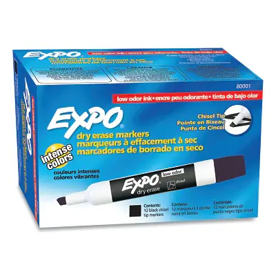 Professional Grade EXPO 80001 Low Odor Dry Erase Markers Power (Dozen) Replacement MPN