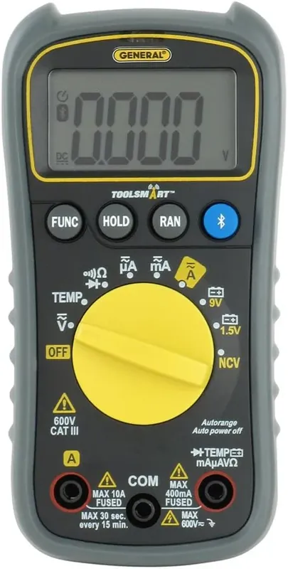 General Tools TS04 ToolSmart Bluetooth Connected Digital Multimeter Auto-Ranging 600V Buy Direct