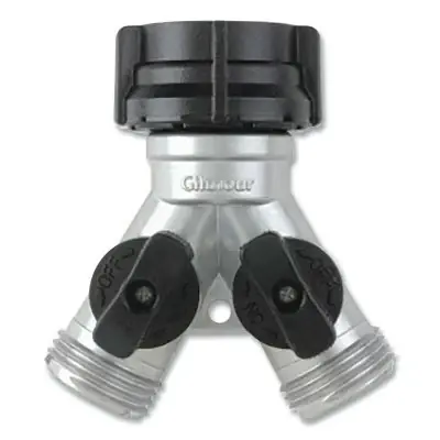 Gilmour 800154-1001 Y-Connector For Garden Hose Chrome Fan Favorite