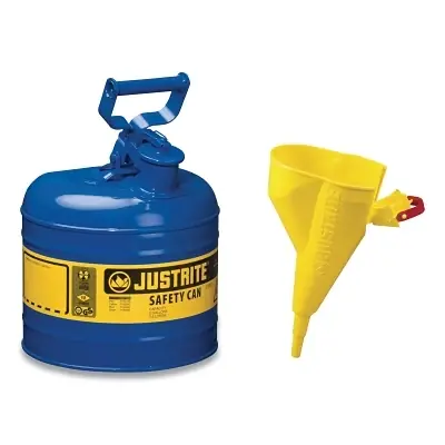 While Supplies Last Justrite 7120310 Type I Steel Safety Can Kerosene 2 gal Blue with Funnel