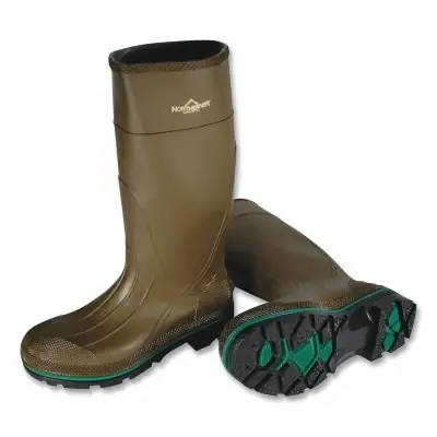 Fast Shipping Servus 75120-M-130 North PVC Plain-Toe Boots Men's Size 13 23 Inches Olive/Brown