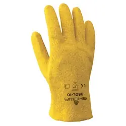 Must Have SHOWA 960M-09 Kpg Pvc Coated Gloves, Medium, Gray/Yellow