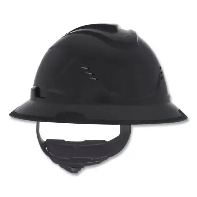 MSA 10215835 V-Gard C1 Hard Hat Fas-Trac III 4 Point Ratchet Vented Black Clearance