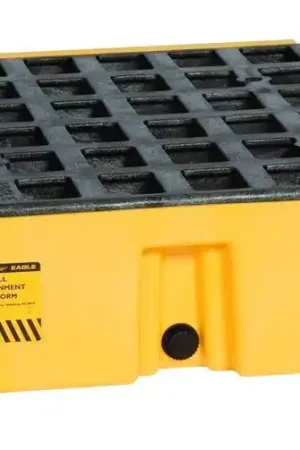 Free Returns Eagle 1633D Drum Modular Spill Platform with Drain 2000 lbs Yellow