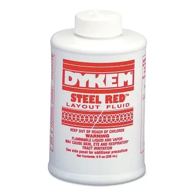 Dykem 80496 Layout Fluid 8 oz Brush-In-Cap Red Same Day Shipping