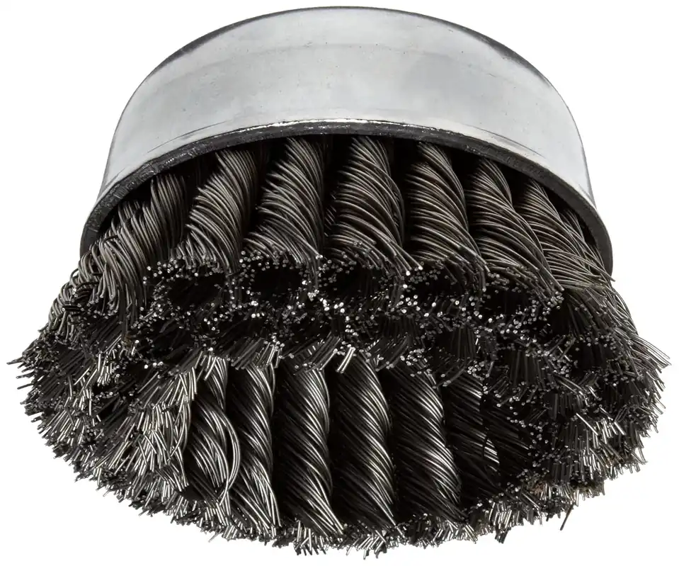 Genuine Weiler 12766 4 Inch Double Row Knot Wire Cup Brush with Steel Fill 5/8-11 UNC Nut