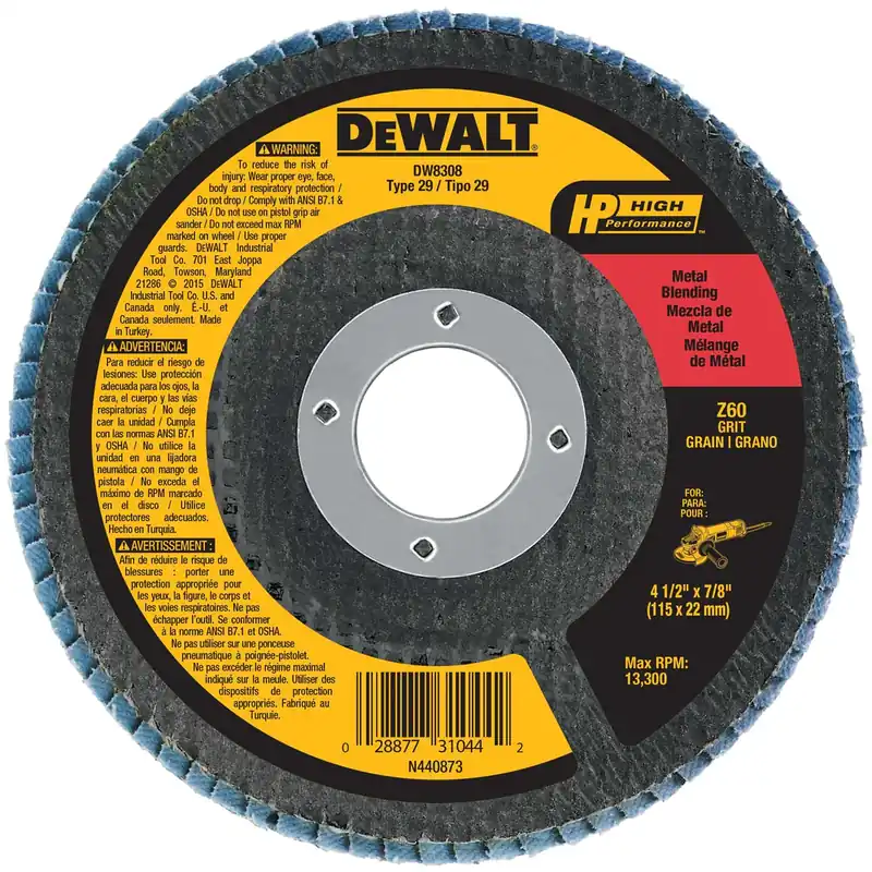 DeWalt DW8308 4-1/2 x 7/8 60g Type 29 HP Flap Disc Hot Deal
