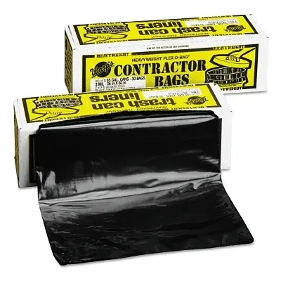 High Quality Warp Brothers HB55-30 FLEX-O-BAG Trash Can Liners 55 gal 3 mil 36 in X 56 in Extra HD Contractor Bag