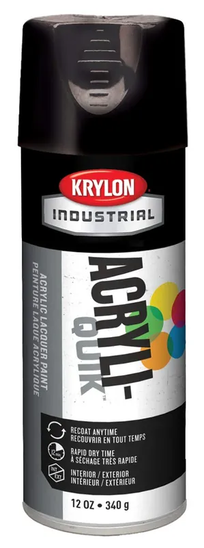 Best Choice Krylon K01601A07 Acryli-Quik Acrylic Lacquer Gloss Black 12 oz