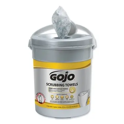 Special Discount GOJO 639606 Scrubbing Wipes Citrus Bucket 72 Wipes