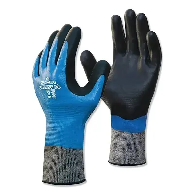 Buy Direct Showa S-TEX377S-06 Nitrile Cut Resistant Gloves Size S 4 ANSI/ISEA Cut Level Black Blue
