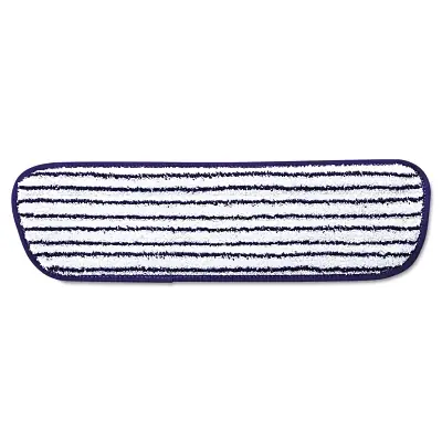 Genuine Rubbermaid Commercial FGQ80000WH00 Microfiber Finish Pad 18 x 5 1/2 Blue/White PK6