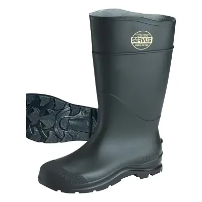 Discount Servus 18822-090 CT Economy Knee Boots PVC Plain Toe Size 9 16 in H Black